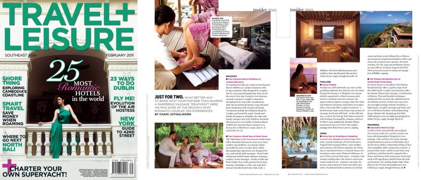 Travel+Leisure best couples spas by Chami Jotisalikorn,www.barefootluxe.net