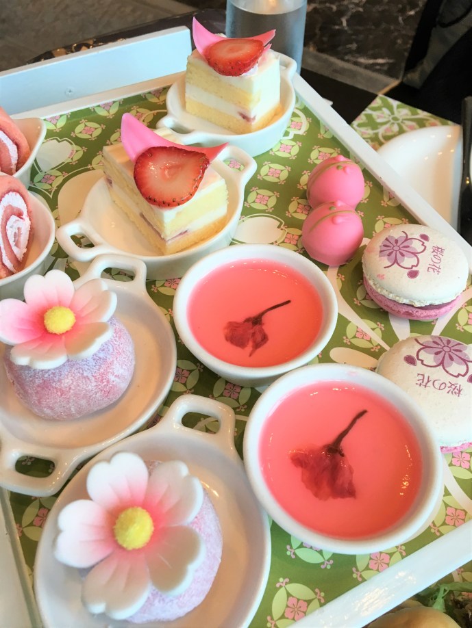 Sakura blossom afternoon tea set, Okura Prestige Bangkok hotel, best luxury hotel Bangkok, www.BarefootLuxe.net